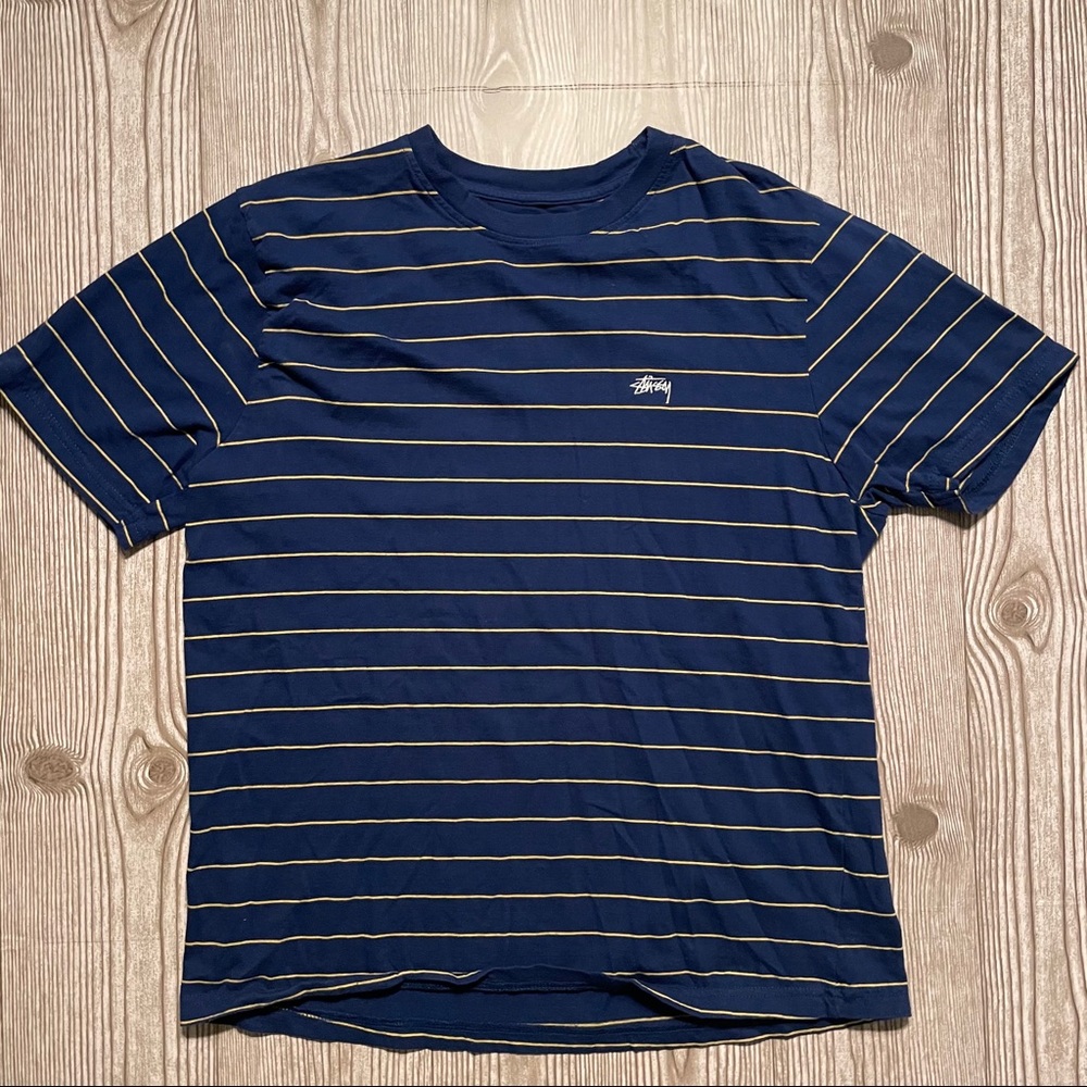 Stüssy Horizontal Striped Navy Shirt